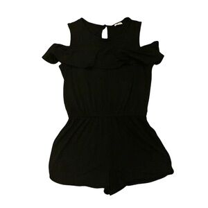 JOEY B Black Ruffle Romper, size XL